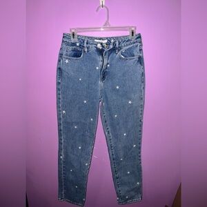Pacsun Mom Jeans with white floral embroidery size 26